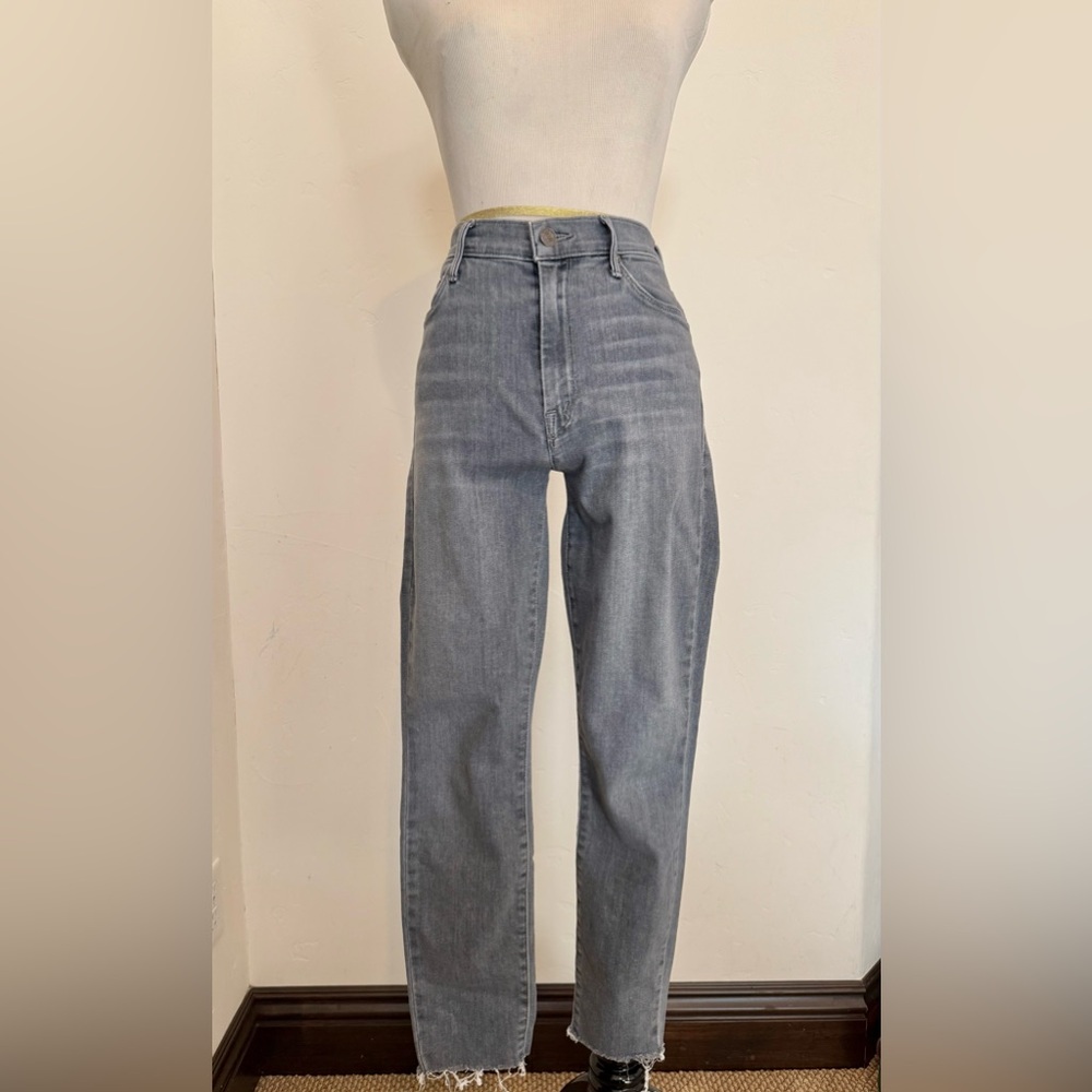 MOTHER High Rise Looker Ankle Fray Gray Women's Jeans
